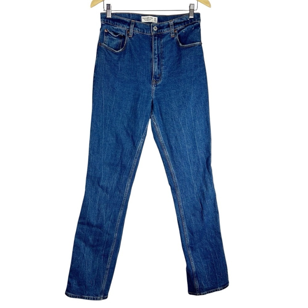 ABERCROMBIE & FITCH The 90's Slim Straight Ultra High Rise Jeans Medium Wash 28